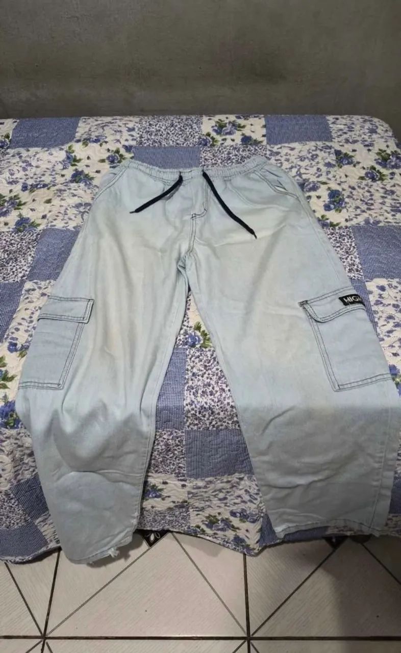 Calça cargo azul G