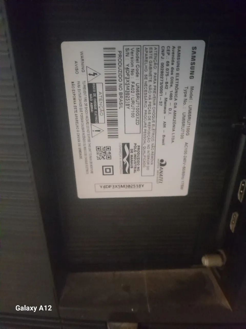 Tv 65 polegadas Samsung COM DEFEITO NÃO LIGA No Estado Sem Garantia - Foto 2