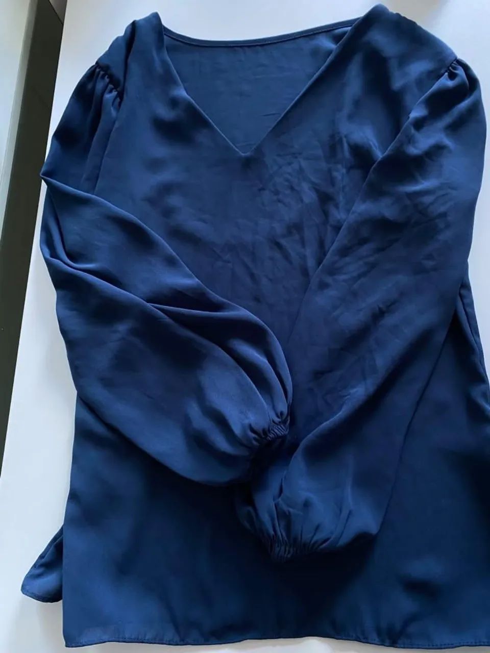 Blusa social azul marinho - Foto 3