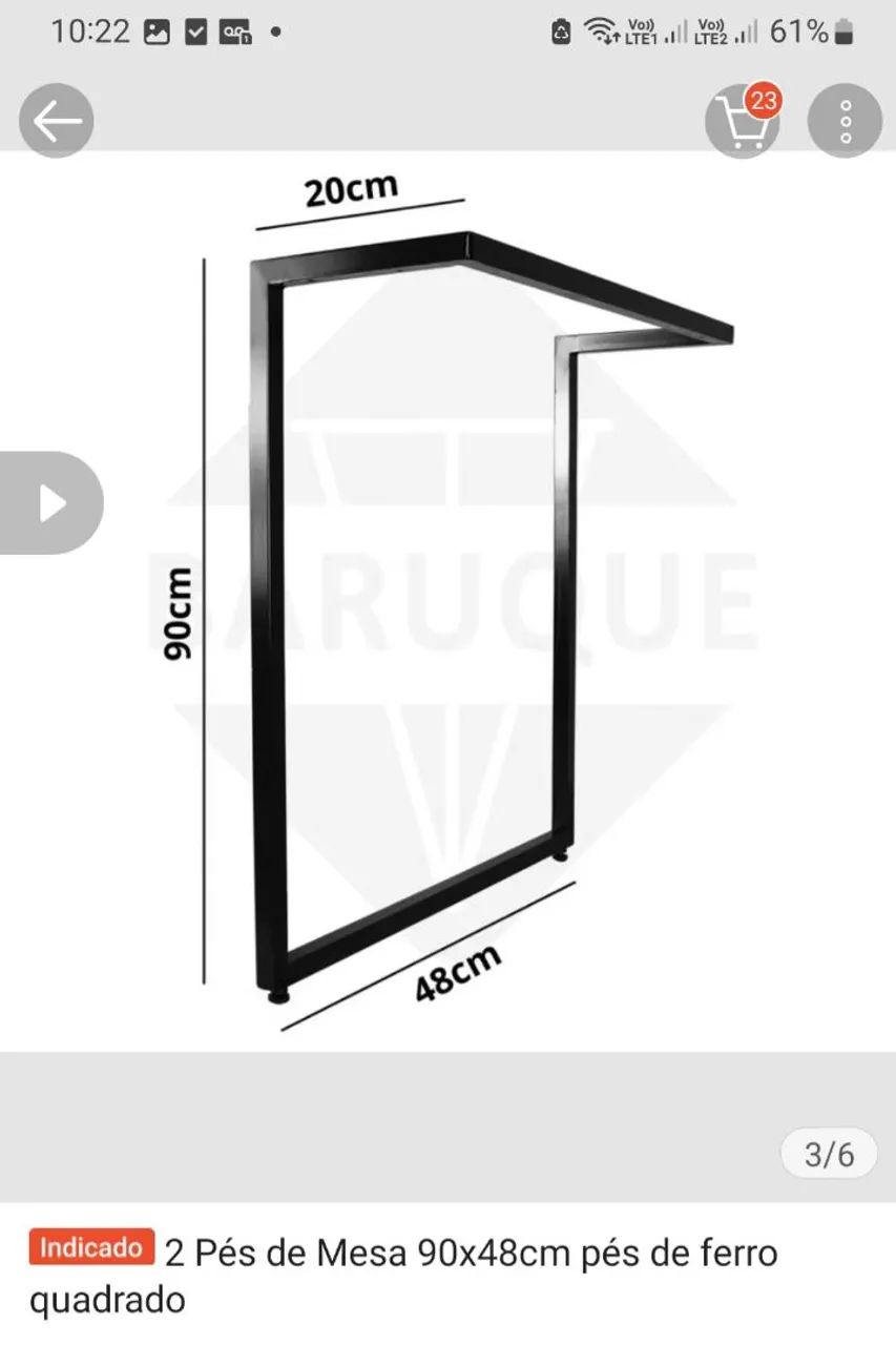 Pés de Mesa Estilo Industrial  - Foto 5