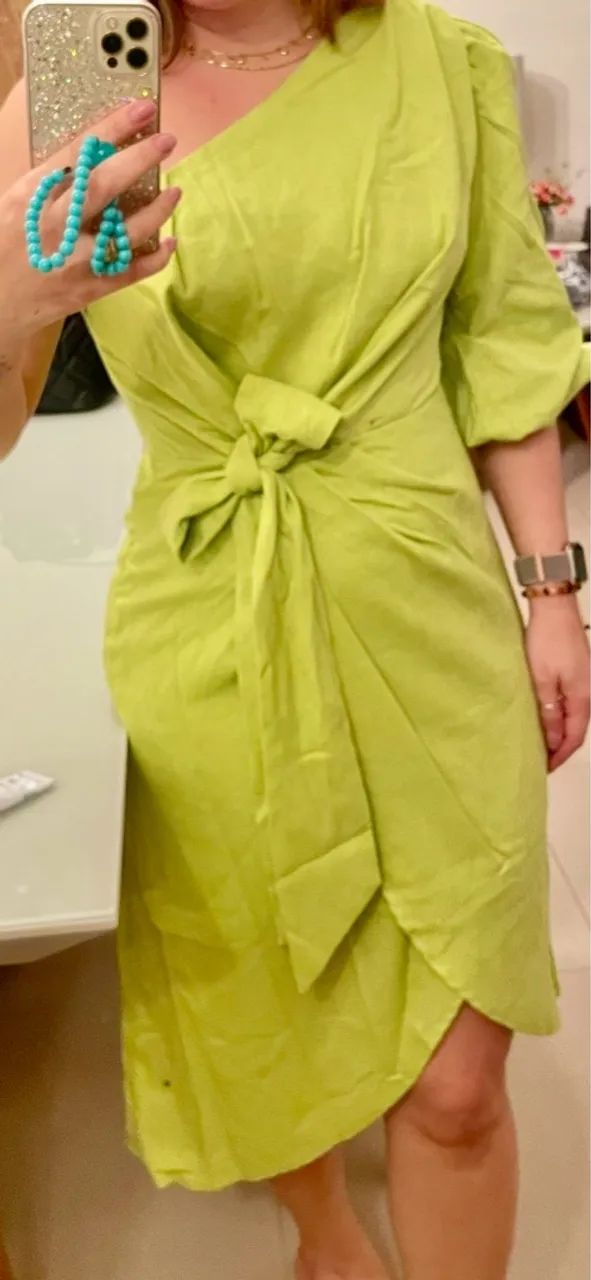 Vestido midi com linho  - Foto 2