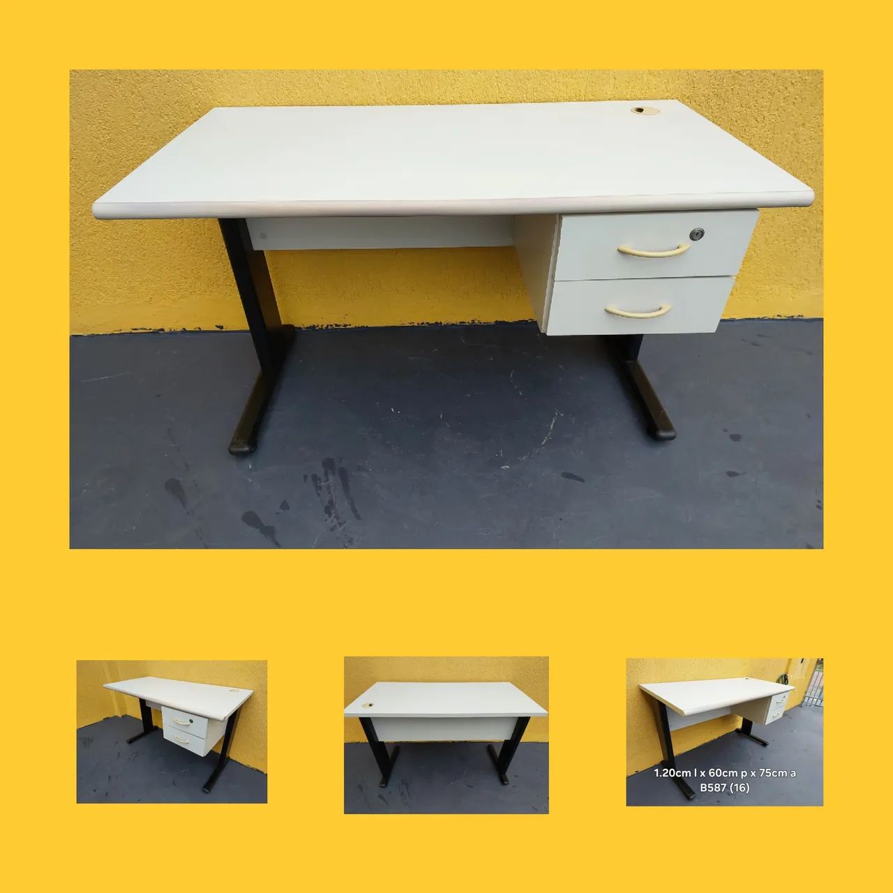 Mesa escritório com 2 gavetas 