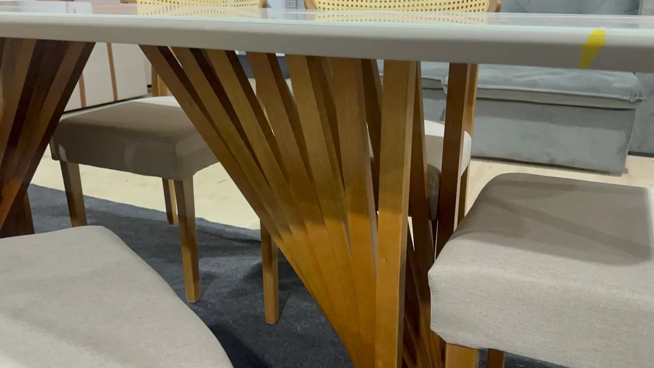 Mesa de Jantar Retangular 220x110 Com 8 Cadeiras - Foto 2