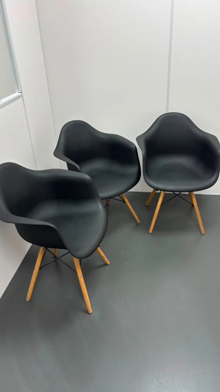 Cadeira Charles Eames Eiffel 3 unidades - Foto 4