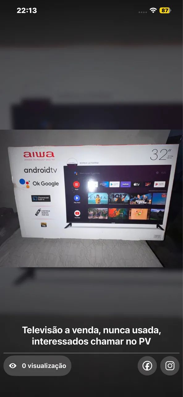 VENDE-SE TELEVISÃO 32 POLEGADAS NUNCA USADA