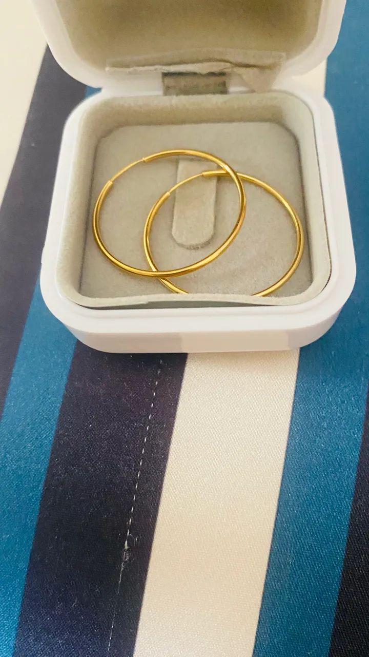 Brinco de argola ouro 18k - Foto 2