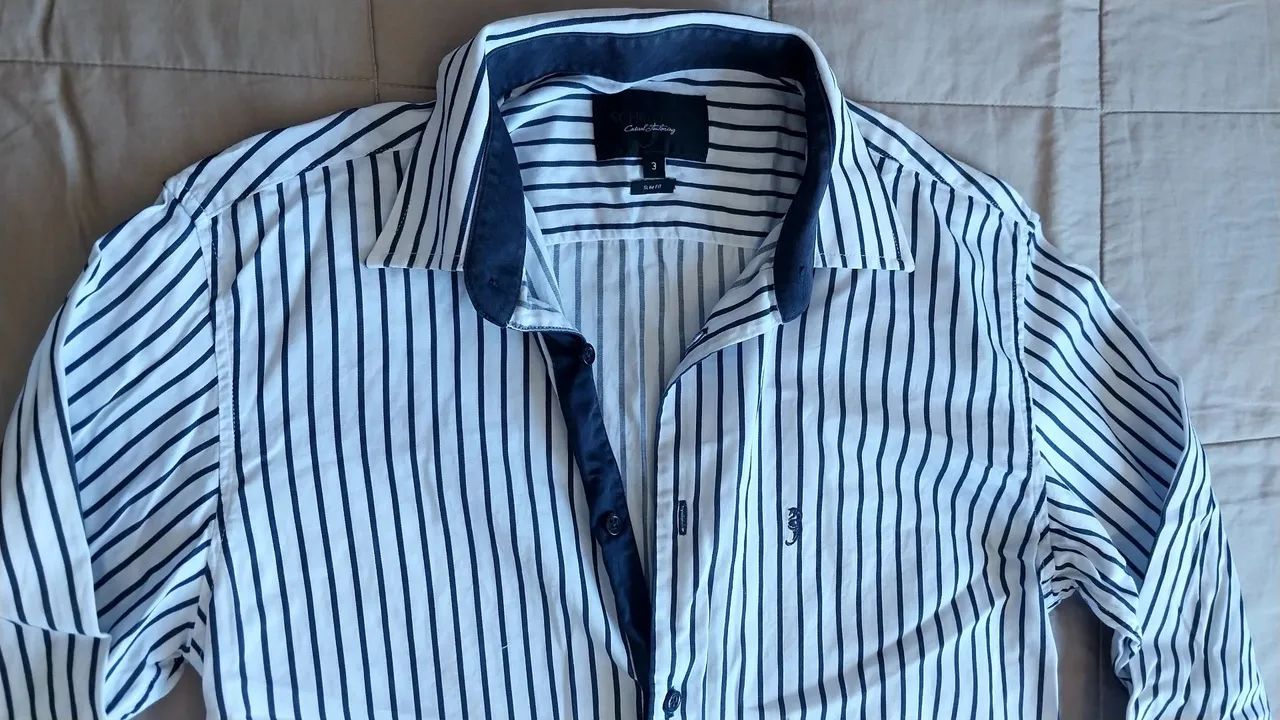 Camisa masculina slim fit - Foto 5