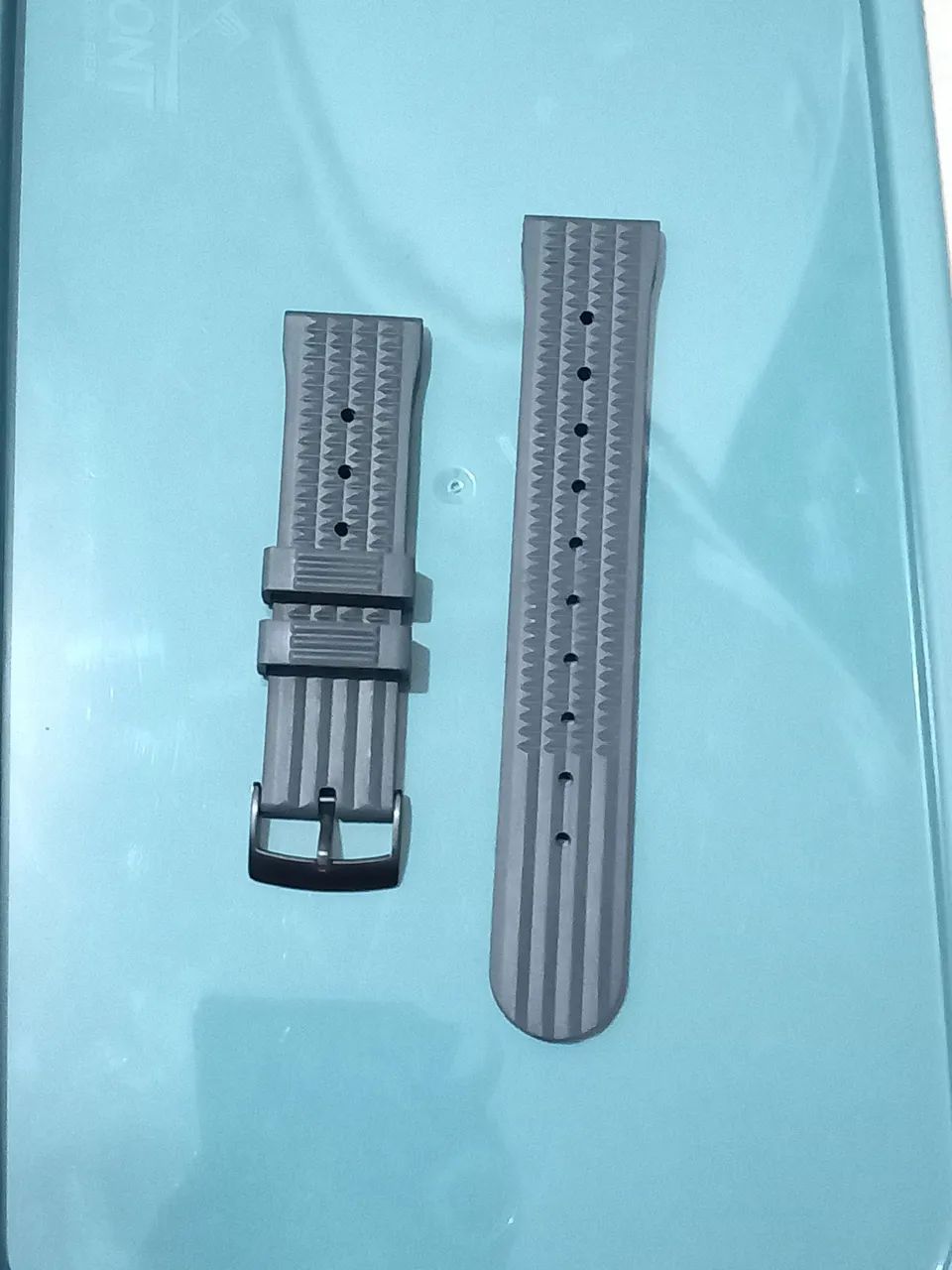 Pulseira Relógio, Waffle em borracha, 22mm, preta.