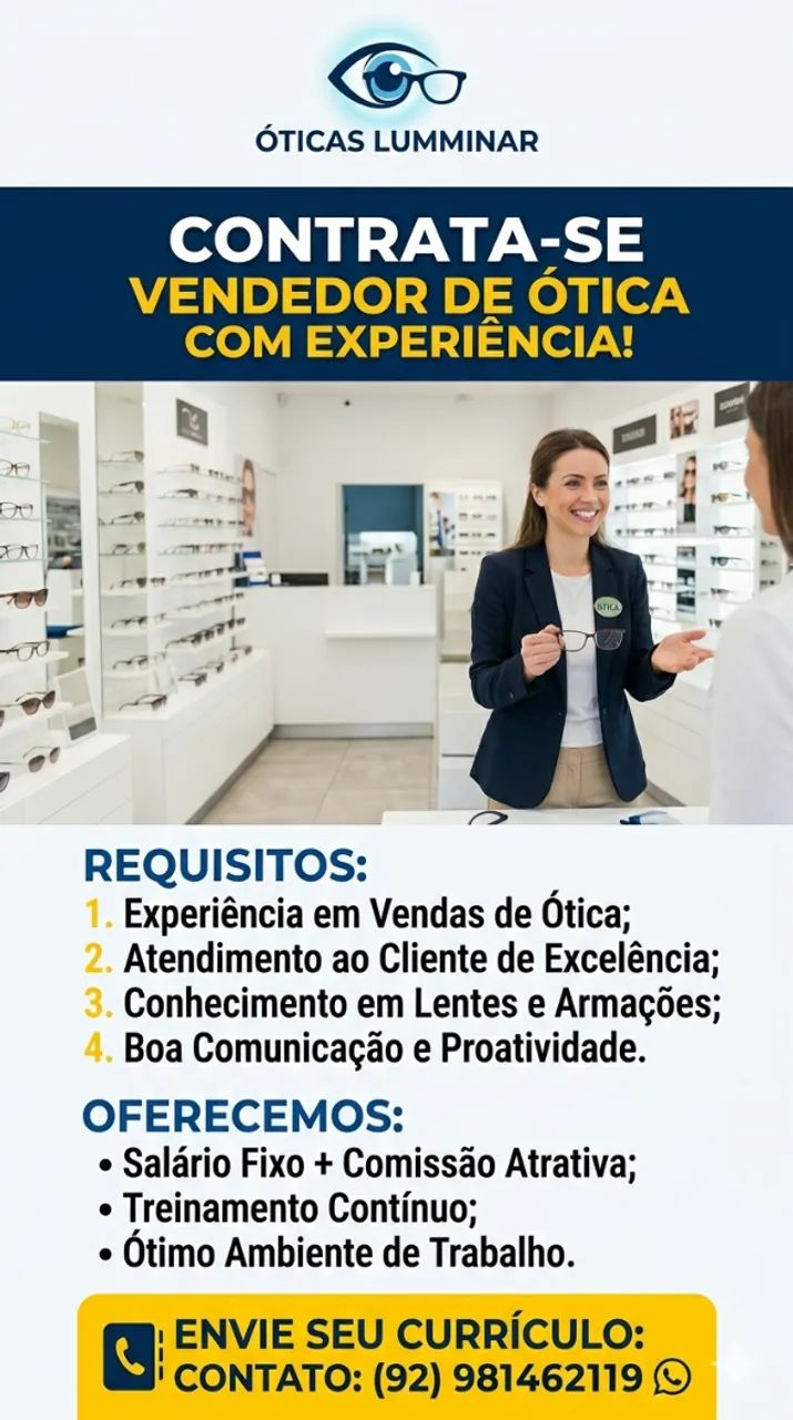 VENDEDOR DE ÓTICA 