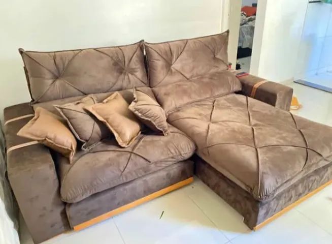 Sofá retrátil 4 pessoas 2,50m entrega rápida - Foto 4