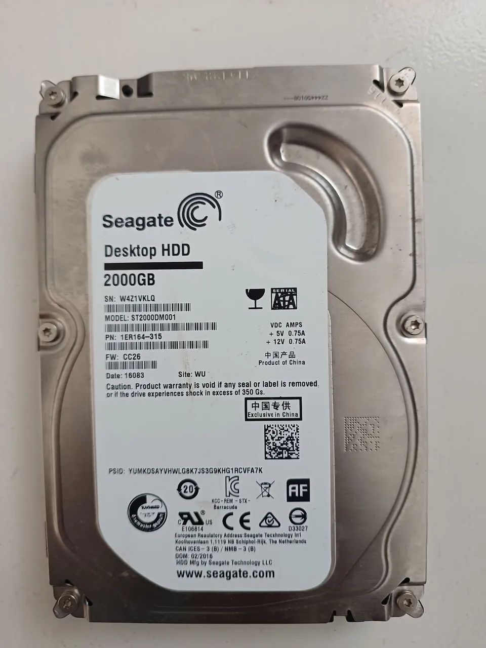 Hd 2tb seagate Barracuda cftv dvr nvr cpu 