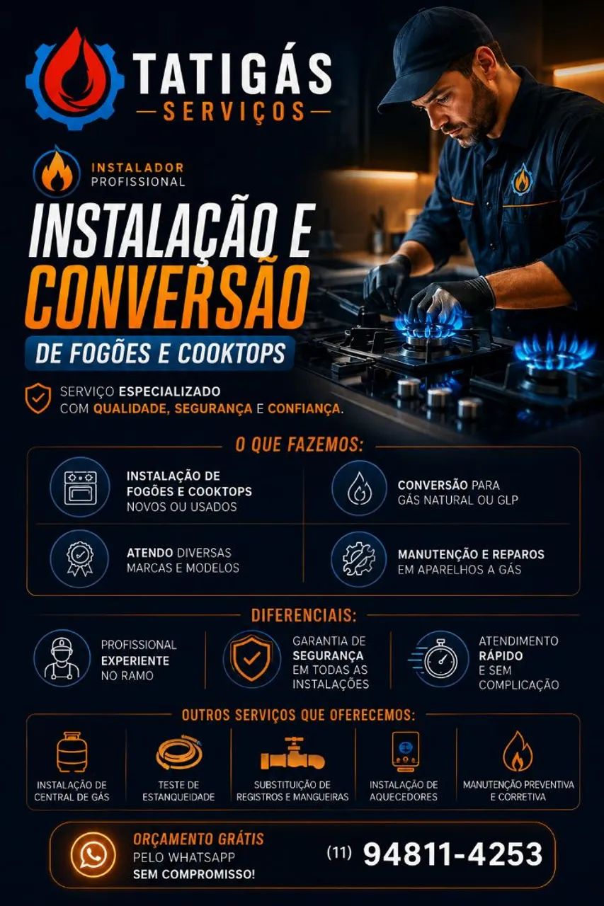 Conversão e instalação de fogão e cooktop. - Foto 4