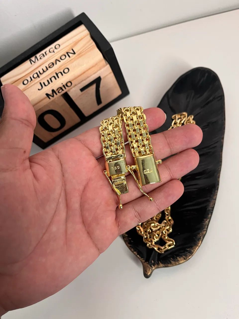 Bracelete Masculino Banhado a ouro  - Foto 2