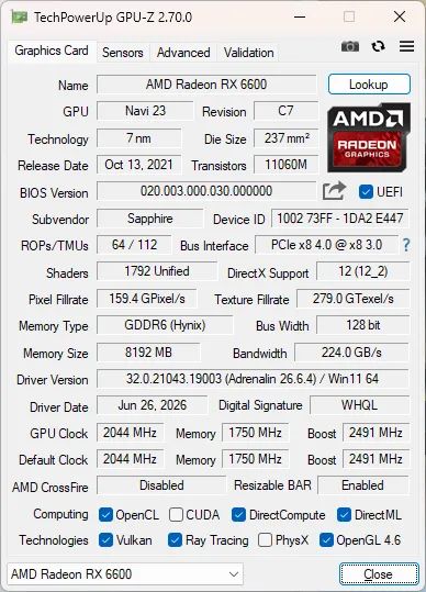 Rx 6600 Sapphire Pulse - Foto 2