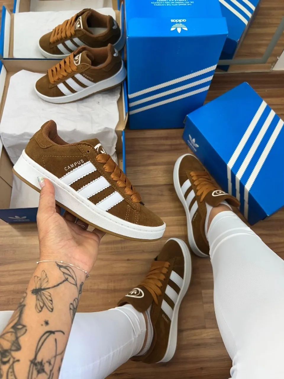 Tenis Campus Bege Pronta Entrega 