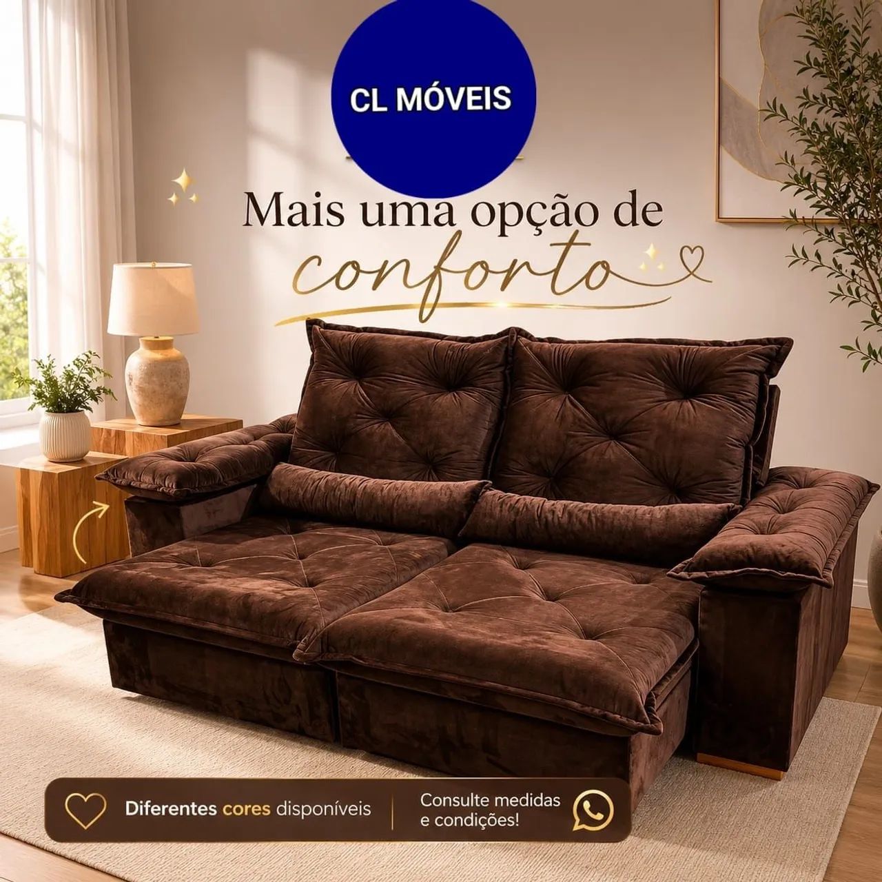 Sofá retrátil e reclinavel 2 metros - Foto 3