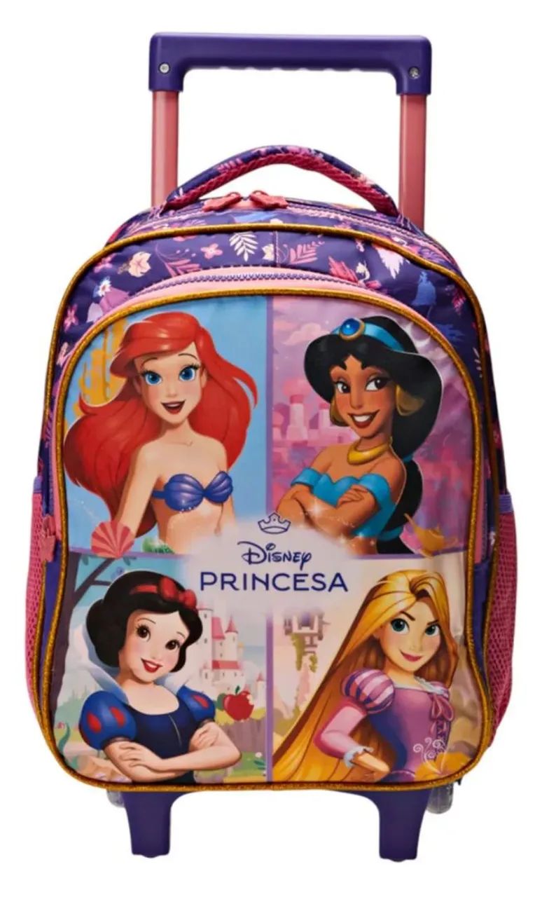 Mochila infantil com rodinhas princesa menina  - Foto 3