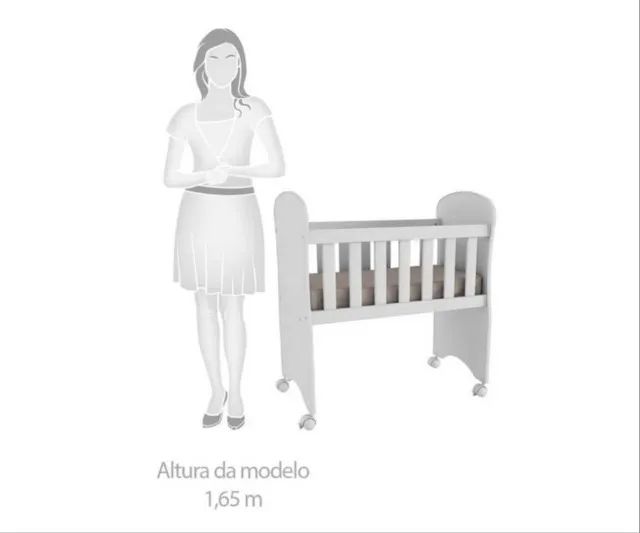 Mini Berço Com Colchão 100% MDF DIVIDIMOS EM ATÉ 10X SEM JUROS - Foto 4