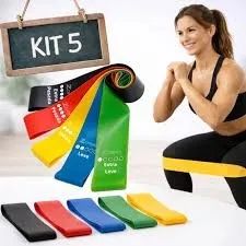 Kit 5 Faixas Elásticas Para Exercícios Mini band - Foto 5