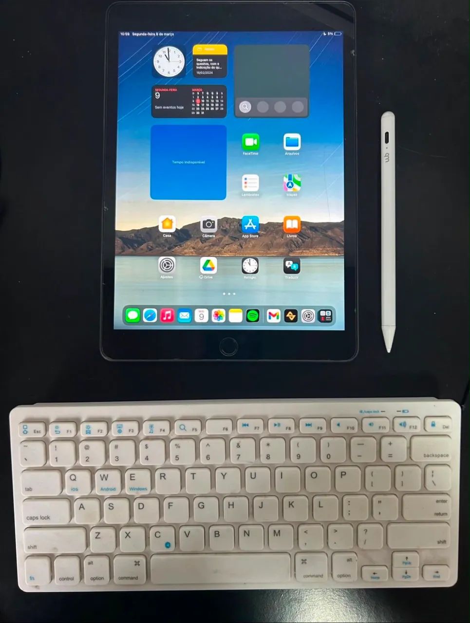 iPad 9a Geração 64GB + Teclado Bluetooth + Caneta WB - Completo