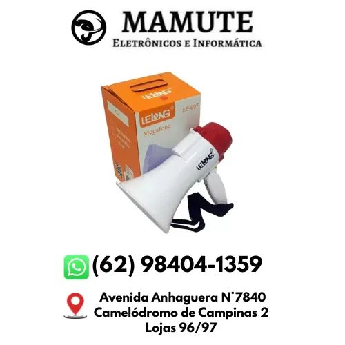 MegaFone com Bateria Recarregável e Gravação de Áudio Lelong Le-997