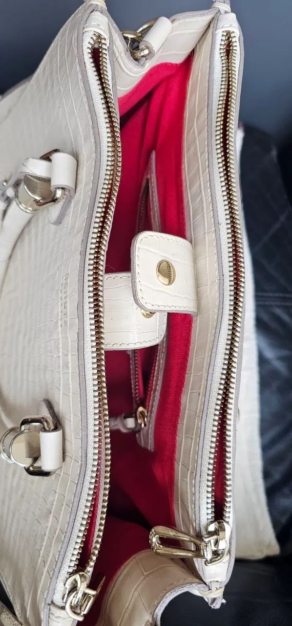 Bolsa Schutz, Lorena, tote, grande, croco, bege. Impecável!! - Foto 5