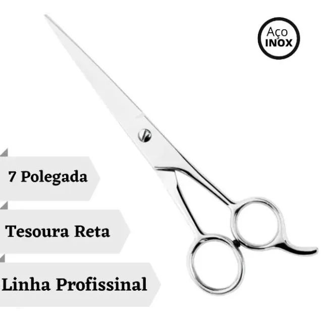 Tesoura Fio Navalha 7" Polegadas Aço Inox profissional