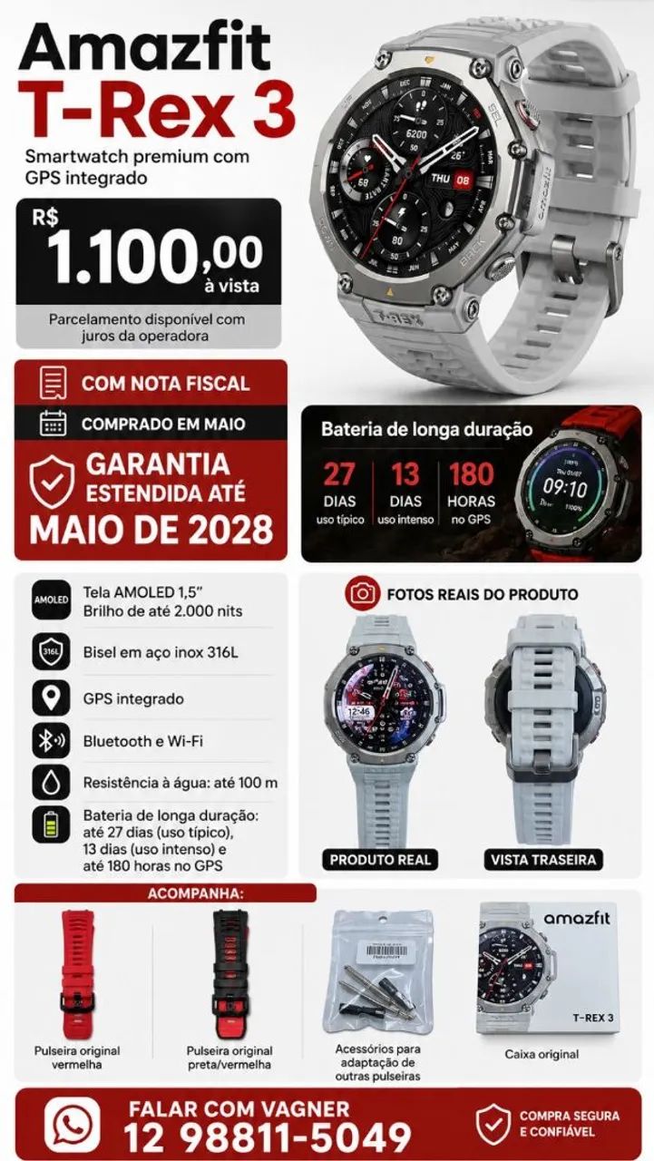 Smartwatch Amazfit T-rex 3 1,5 Amoled