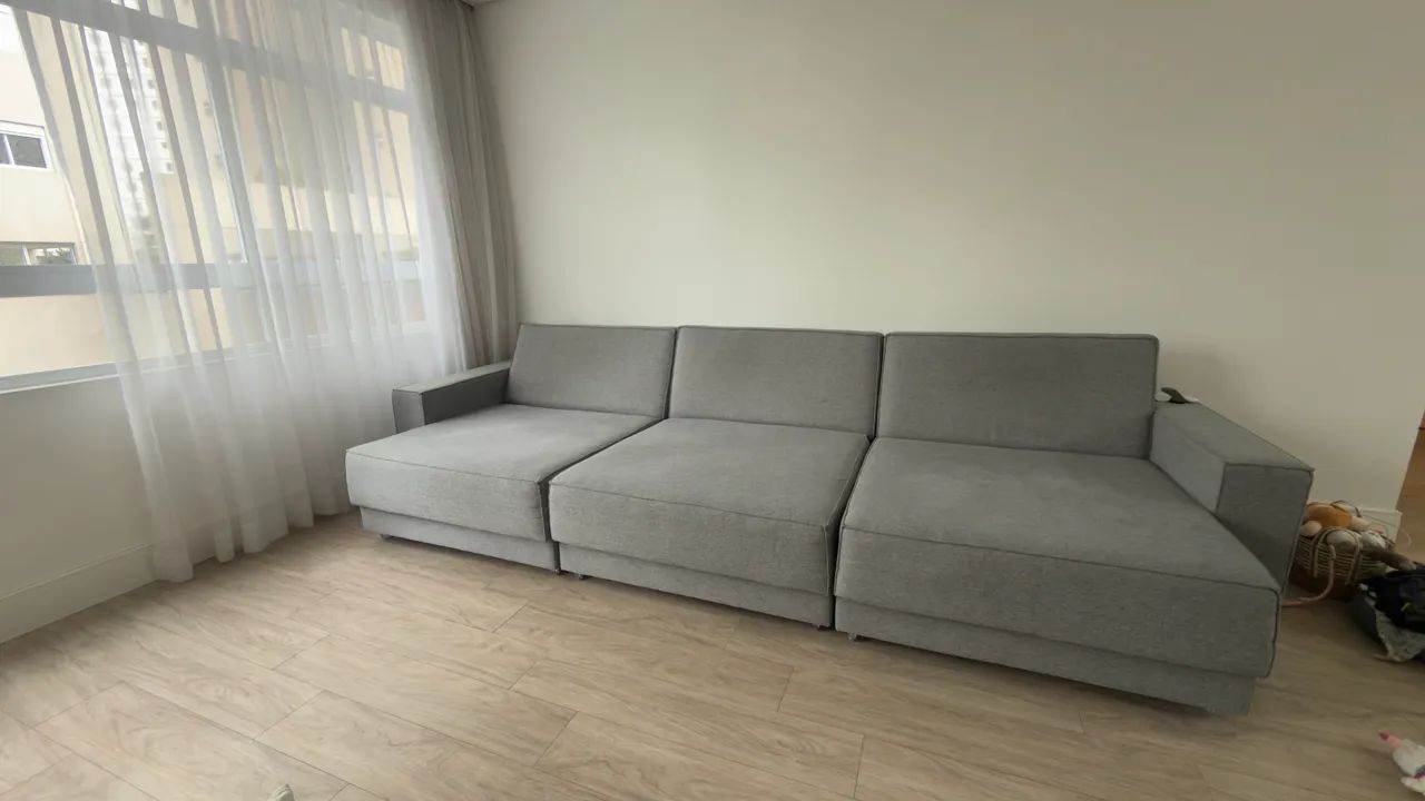 Sofá 3.40m em Linho na cor cinza  - Foto 4