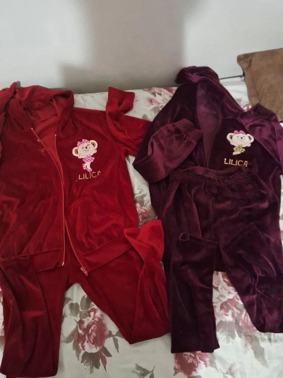 Conjunto de veludo infantil 