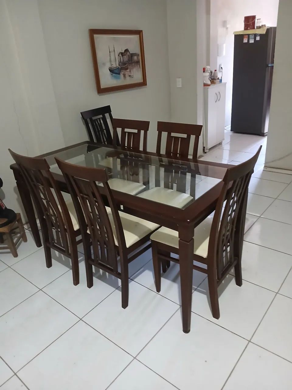 Mesa com seis cadeiras de vidro temperado  - Foto 5