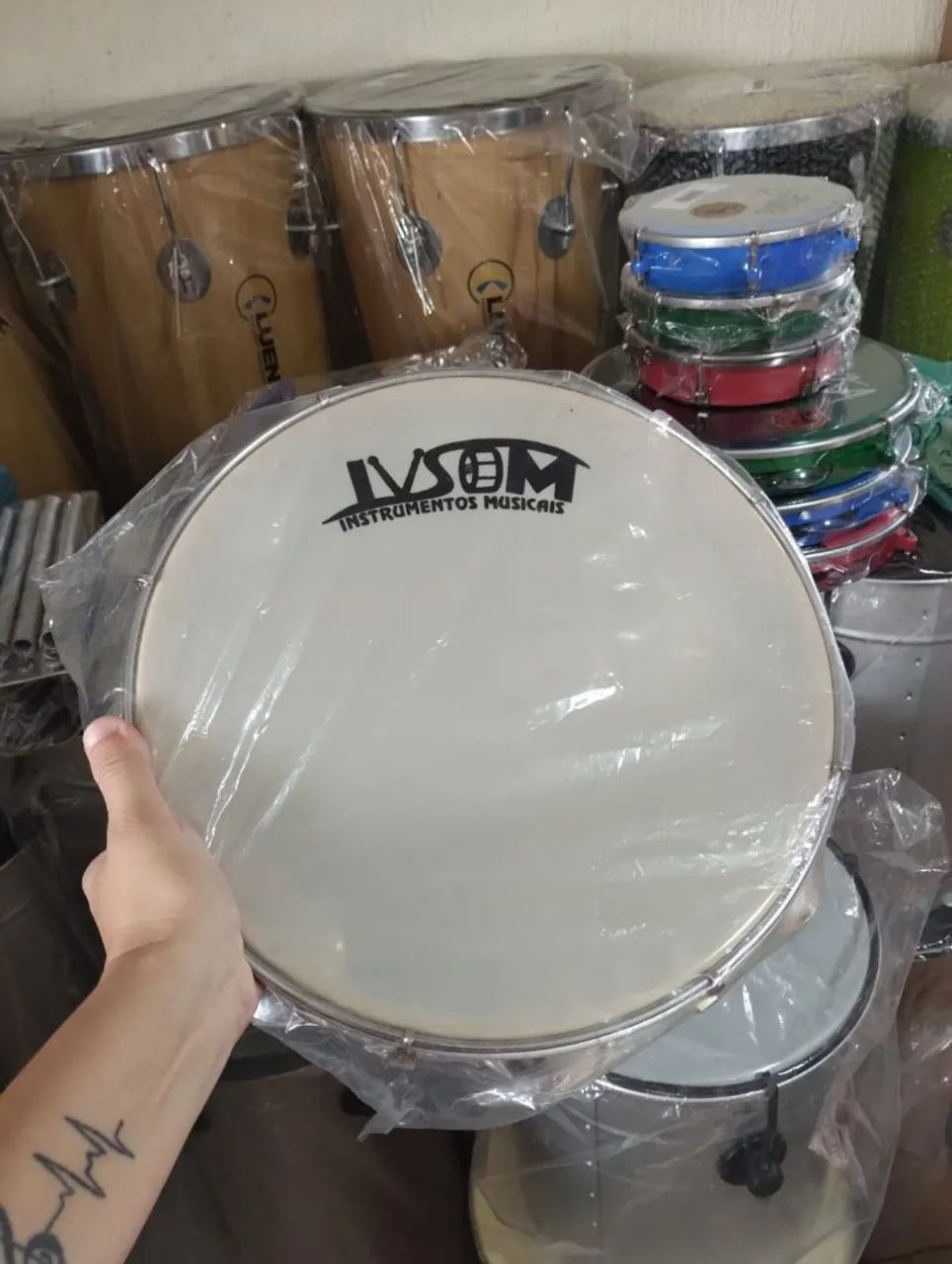 Pandeiro 12" polegadas Madeira super leve Profissional na promoção  - Foto 2