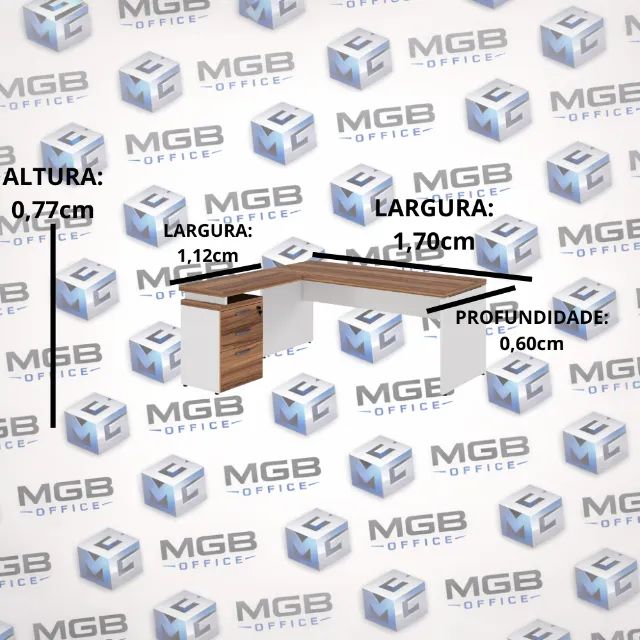Mesa de Escritório em L com Gavetas e Tranca - (MEGA OFERTA)!! - Foto 2