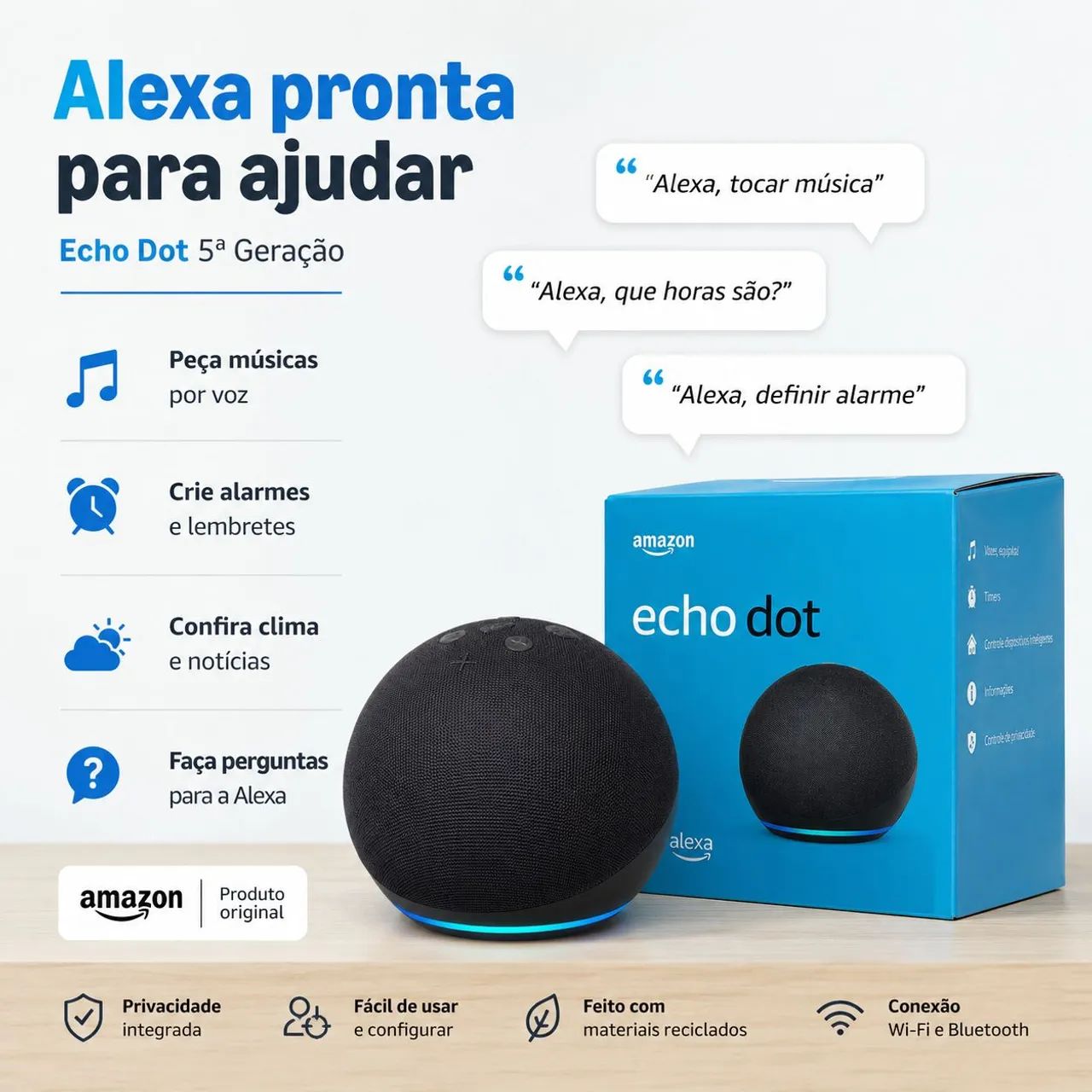 Alexa Echo Dot 5 Amazon Original Lacrada - Foto 2