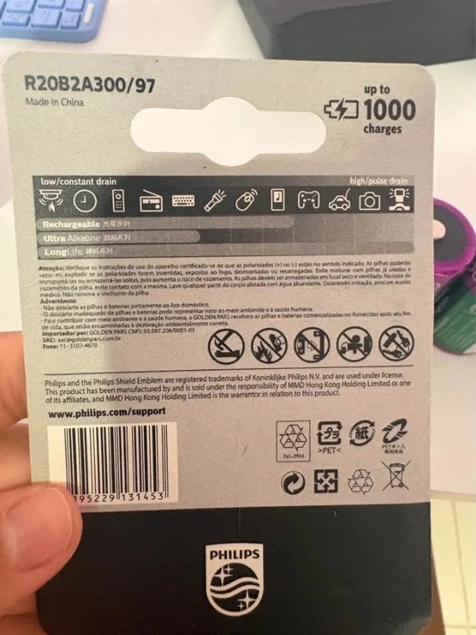 Carregador de Pilha Philips +4 Pilhas - Foto 4