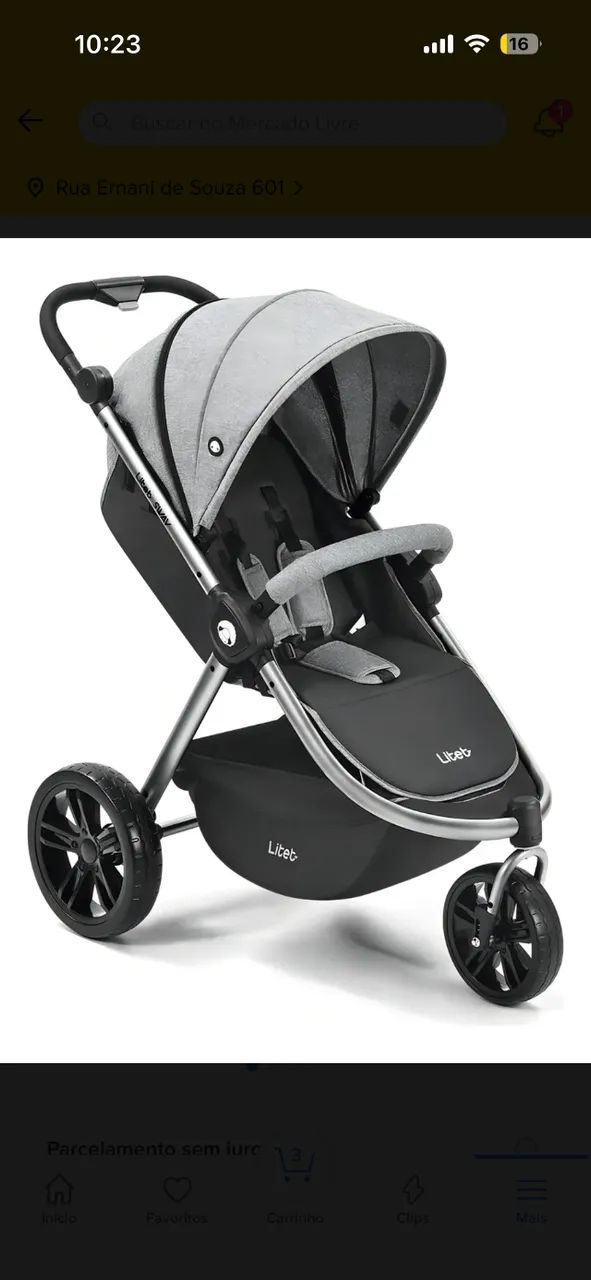 Carinho de bebê 3 rodas Litet