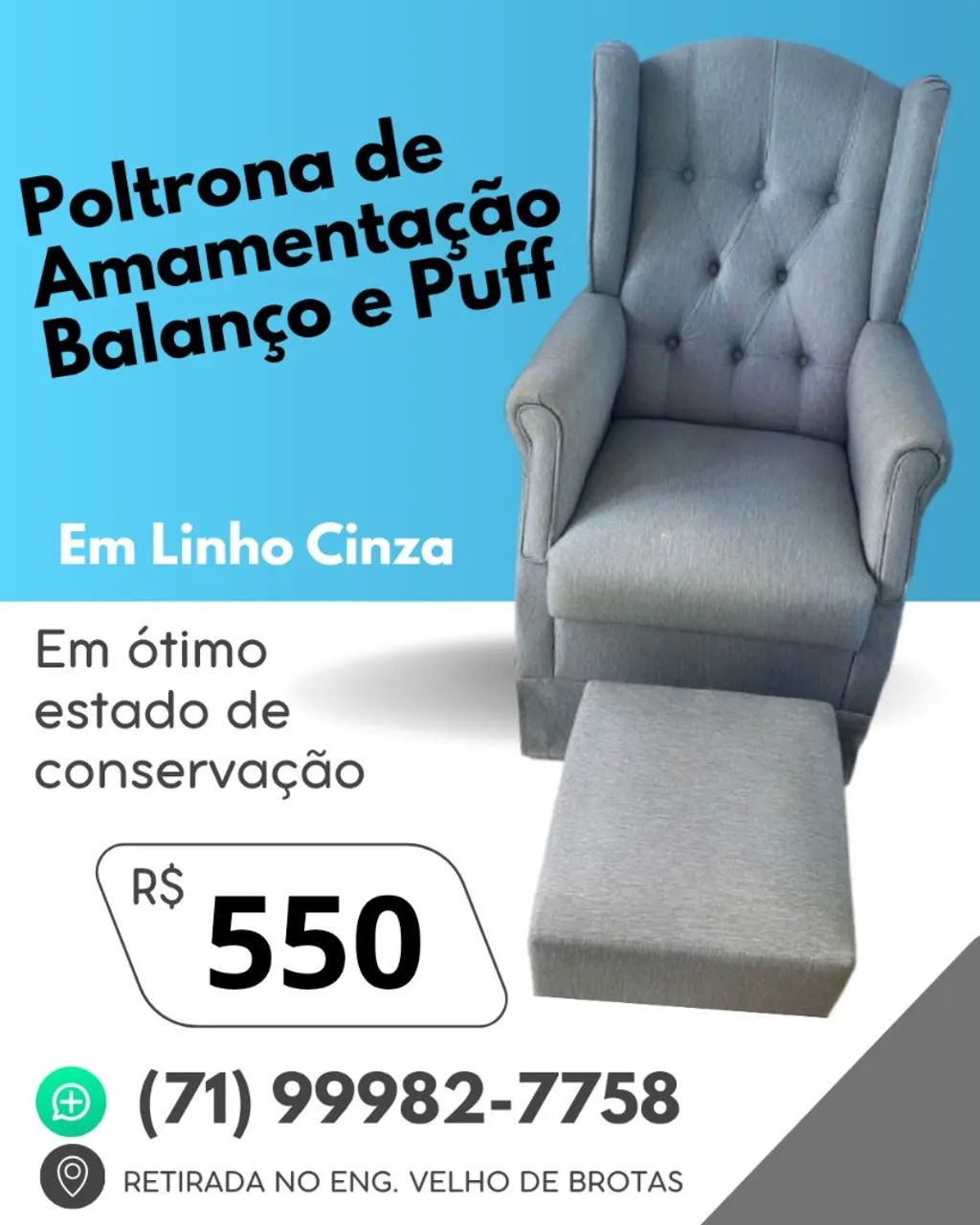 Poltrona de Amamentação com Balanço  - Foto 3