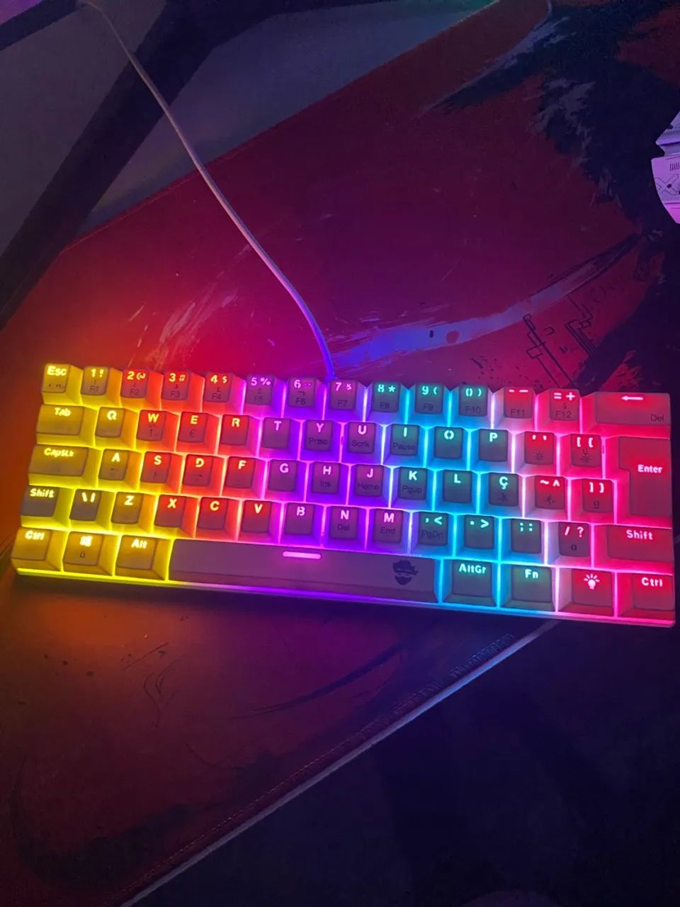 Teclado 60% rgb branco