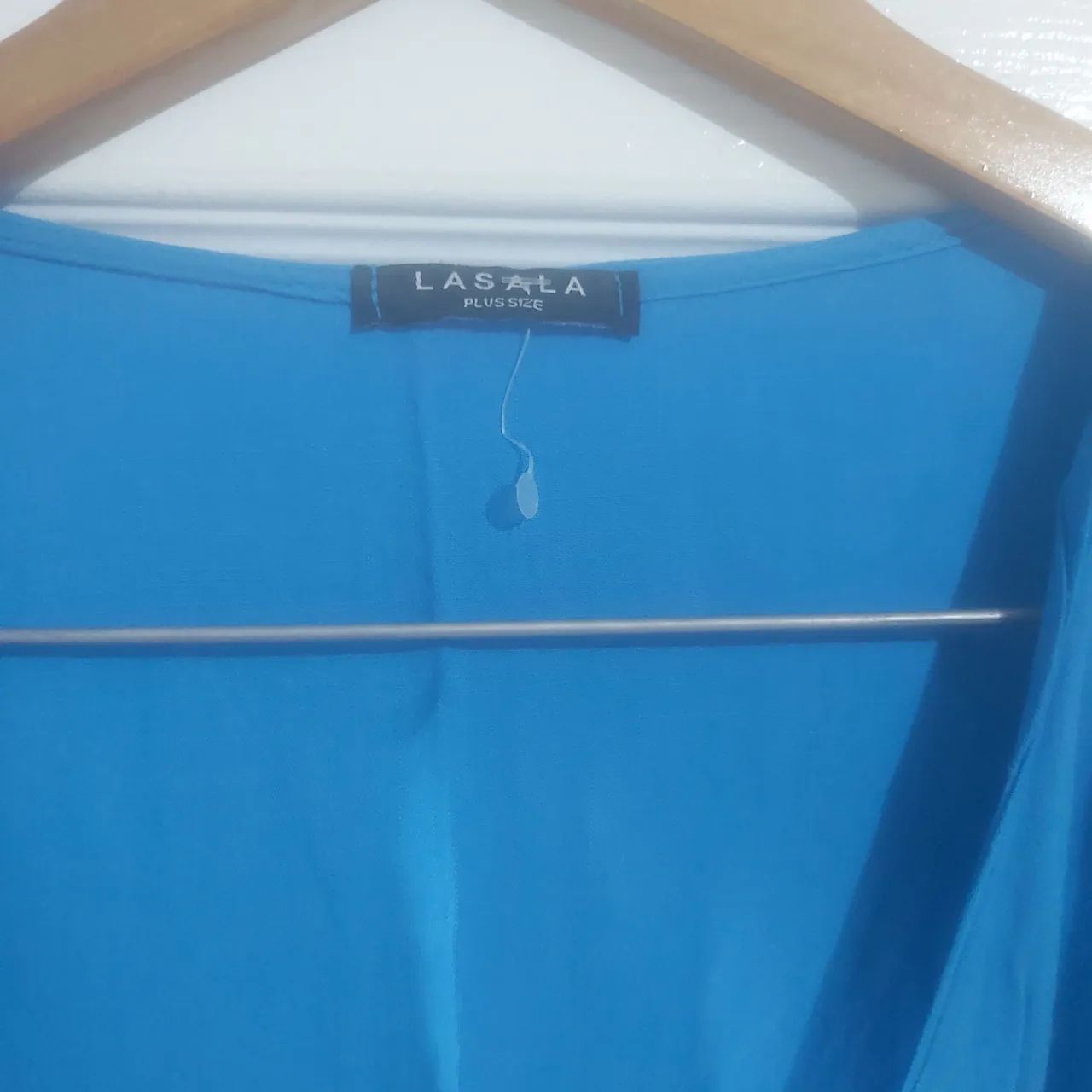 BLUSA LASALA  PLUS SIZE AZUL BIC