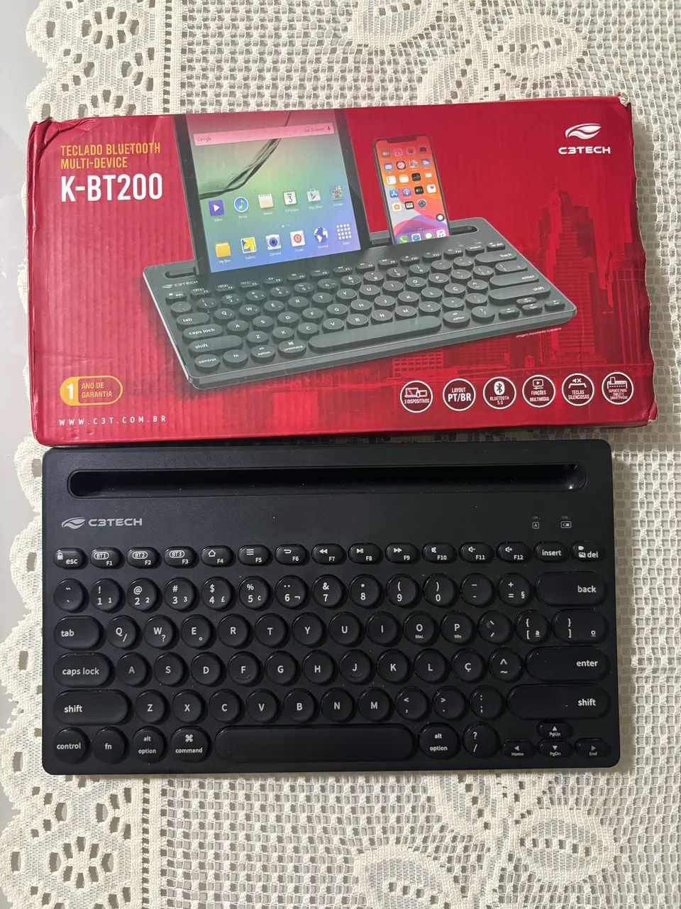 Teclado C3 Tech s/ fio Bluetooth Original