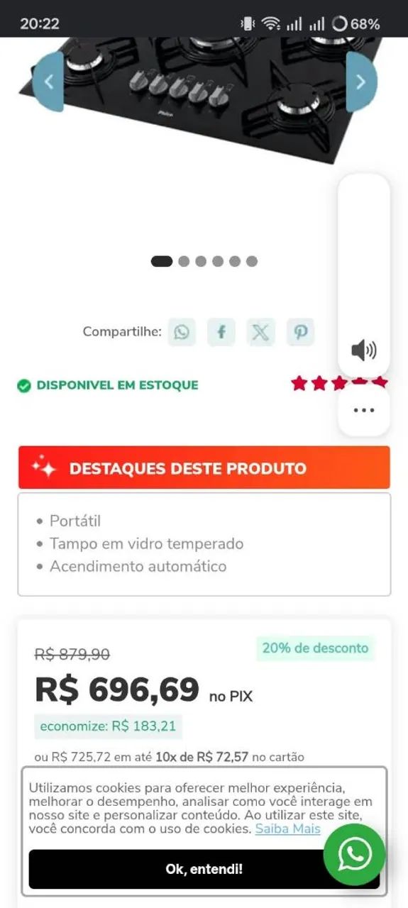 Fogão Cooktop