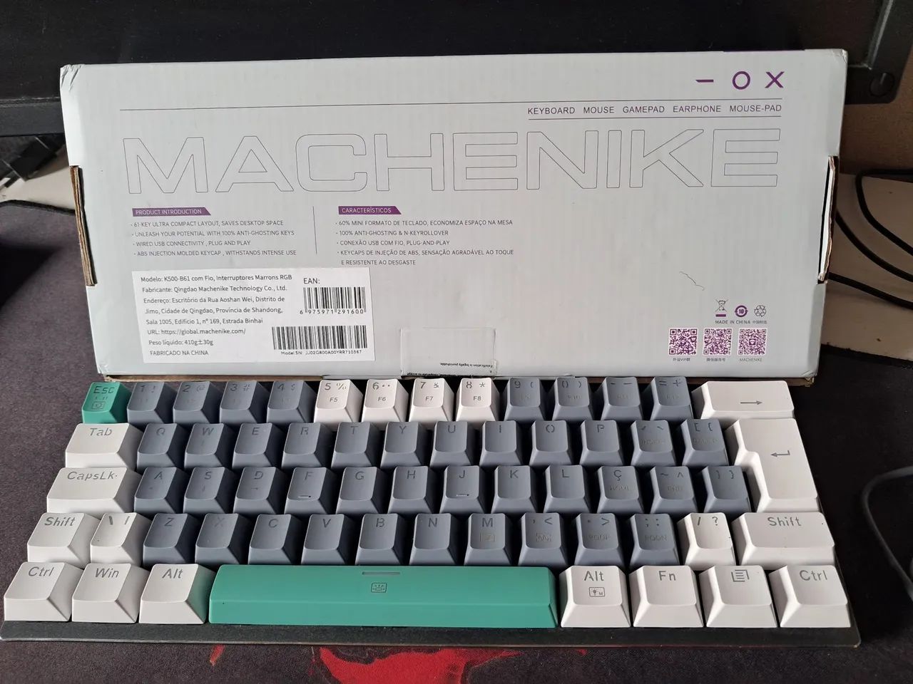 Teclado Mecânico Machenike K500-B61 60% Switch Brown - Foto 5