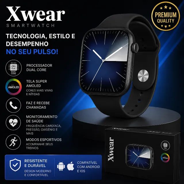 Smartwatch Xwear Tela AMOLED | Dual Core Android e iPhone