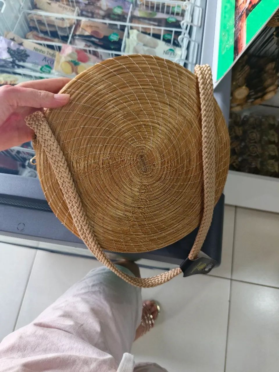 Bolsa de capim dourado com pérolas  - Foto 2