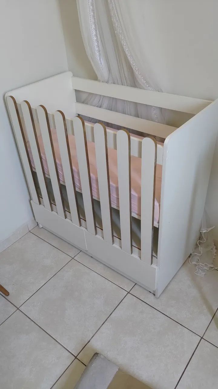 Mini berço MDF com gavetas e colchão - Foto 5