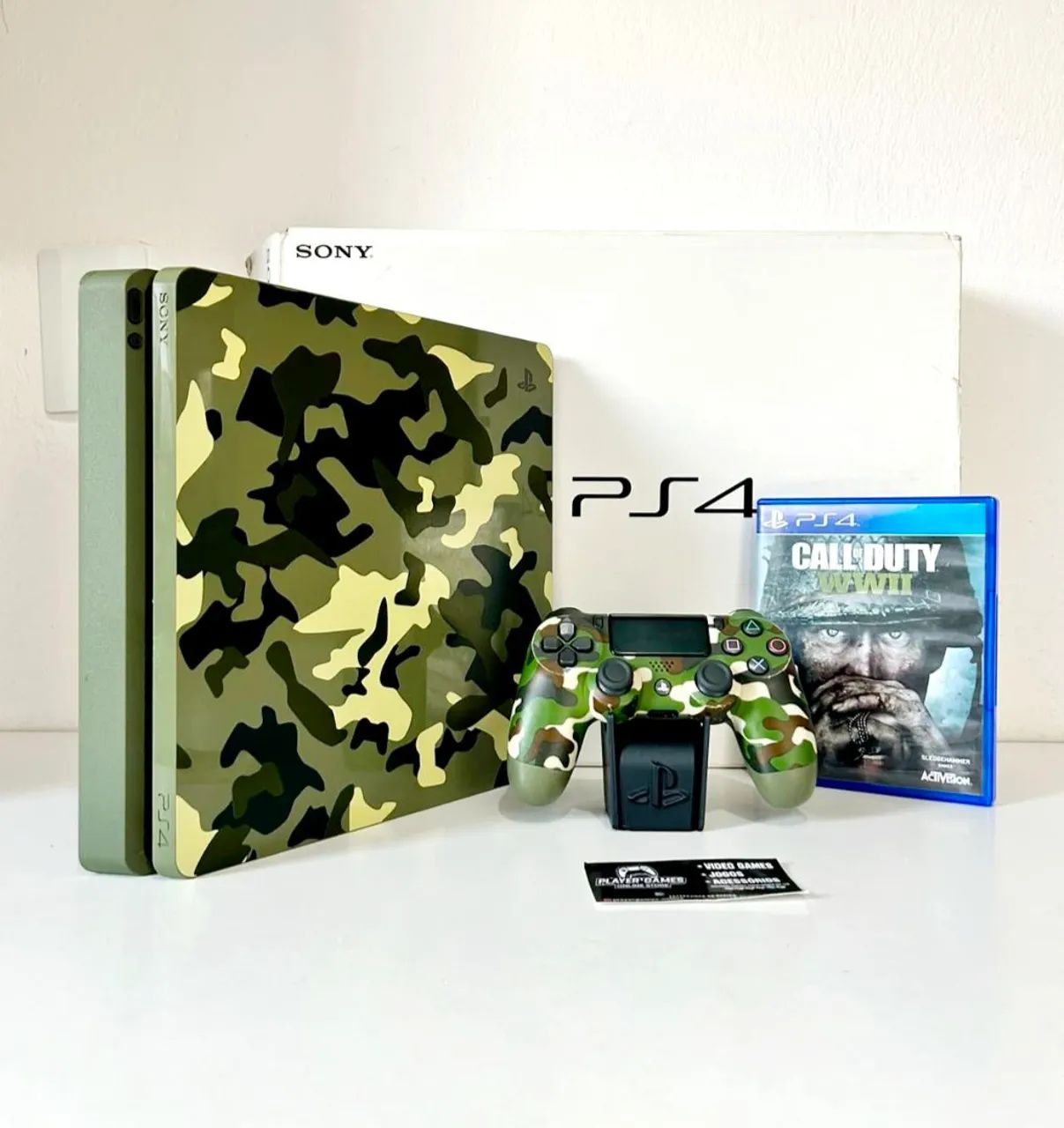 Playstation 4 Slim 1TB Edição Call Of Duty WWII Completo! (Aceito Cartão)