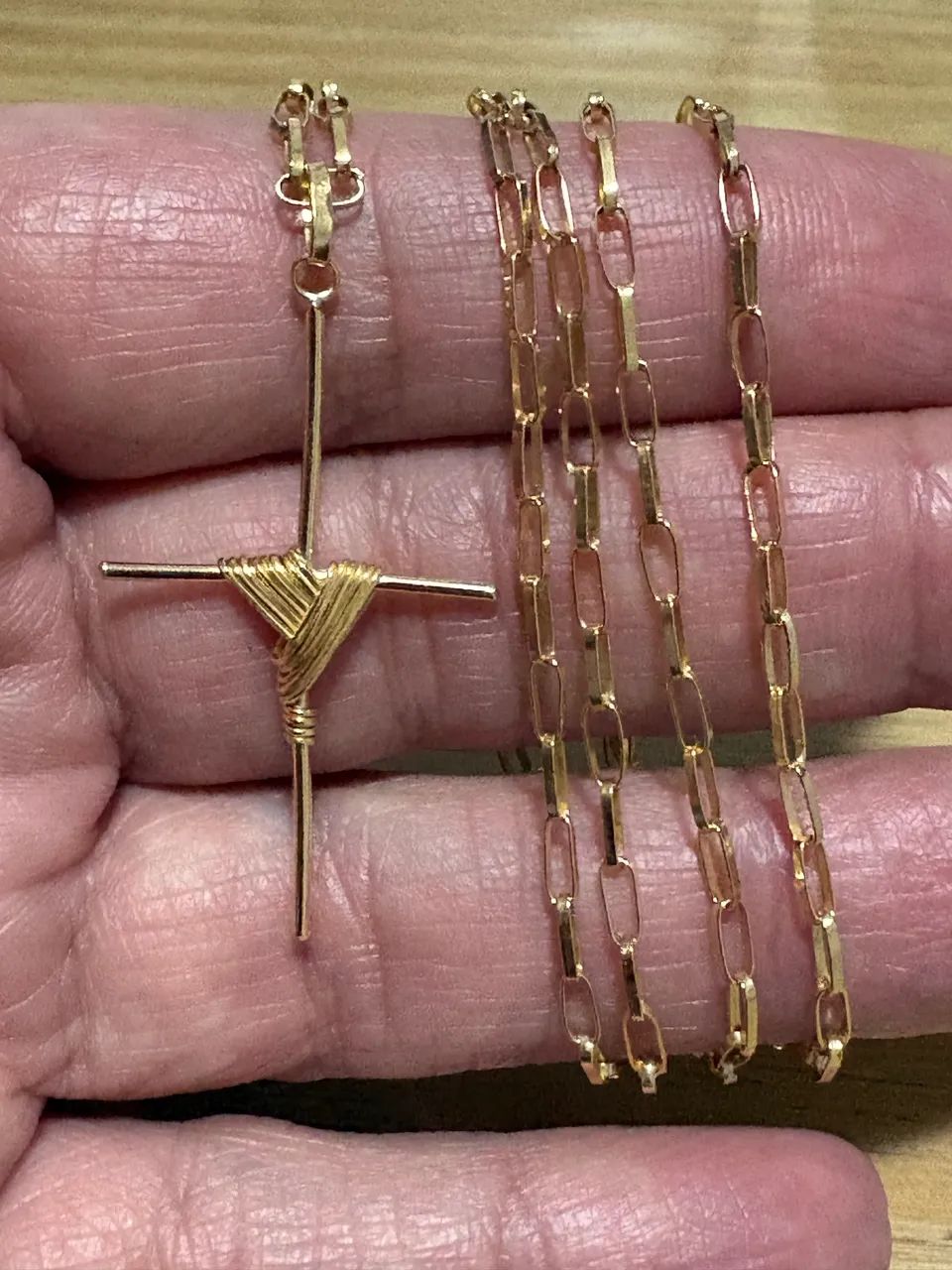 Corrente ouro 18k 60cm com crucifixo  - Foto 3