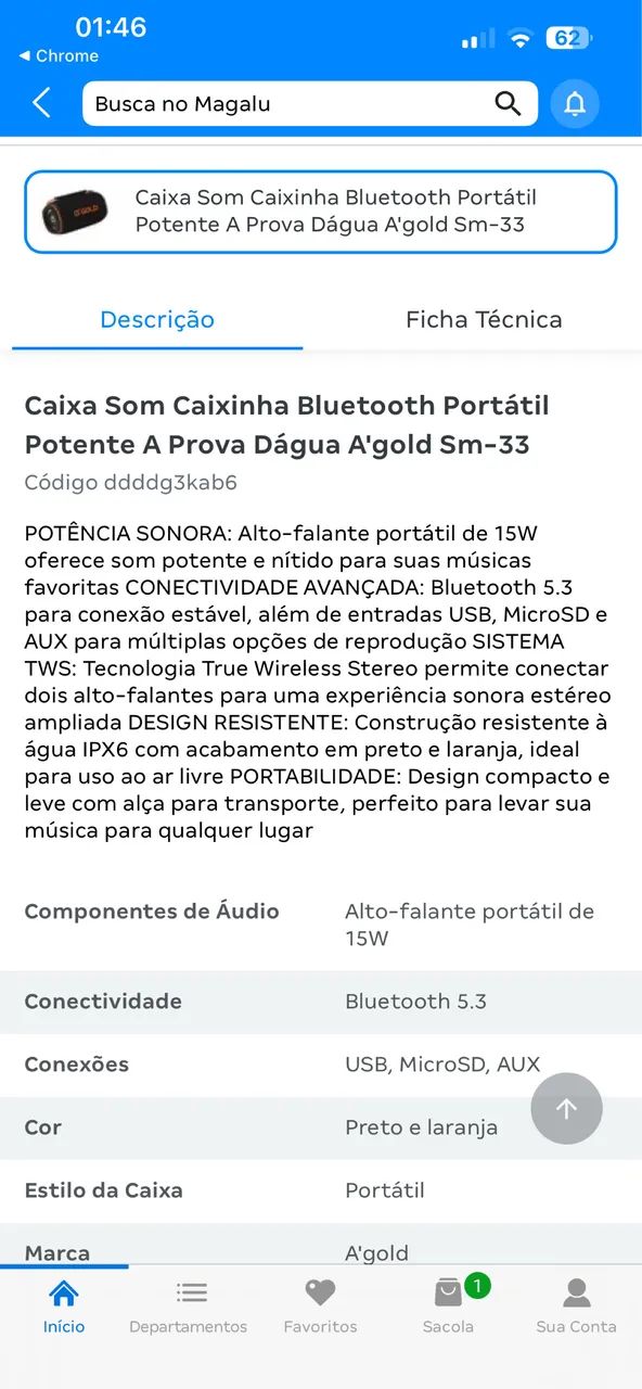 Caixa de som à prova da água  - Foto 3