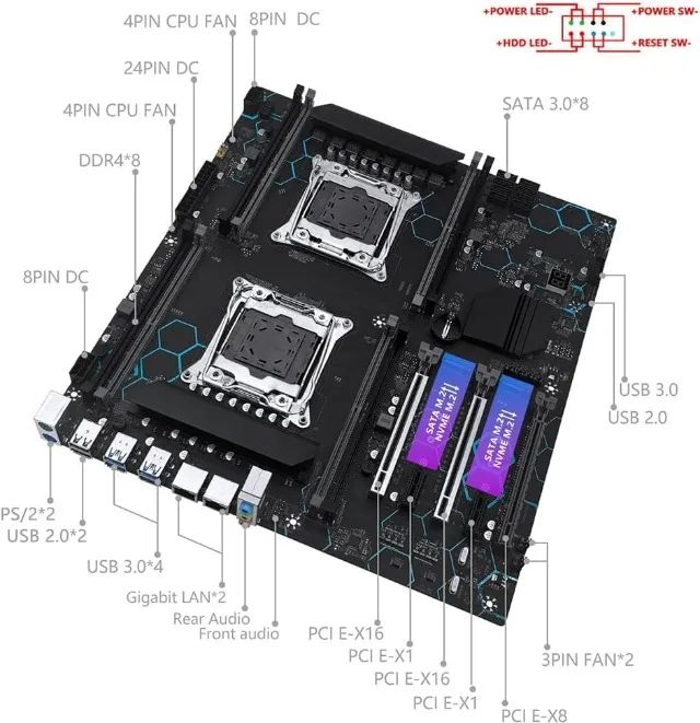 Kit Placa mãe x99 + dual processador 2680v4 - Foto 2