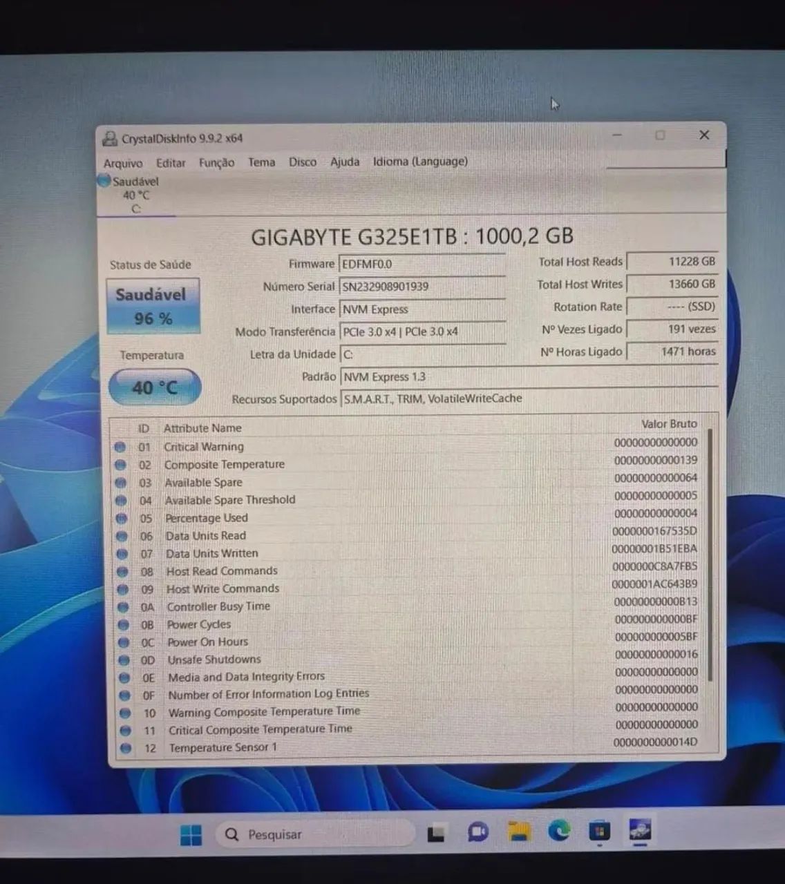 M2 1TB Gigabyte saude 96% - Foto 4